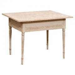 Swedish Neoclassical 1790s Painted Wood Wall Table with Carved Waterleaf Motifs - 3498587