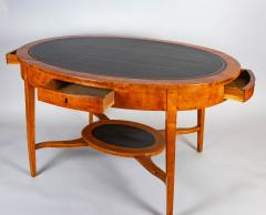 Swedish Neoclassical Birch Oval Writing Table - 962967