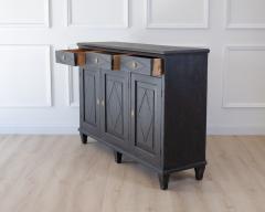 Swedish Neoclassical Black Painted Three Door Buffet 20th Century - 4791373