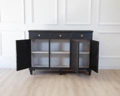 Swedish Neoclassical Black Painted Three Door Buffet 20th Century - 4791374