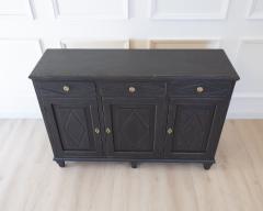 Swedish Neoclassical Black Painted Three Door Buffet 20th Century - 4791376