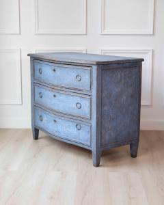 Swedish Neoclassical Blue Painted Chest of Drawers c 1900 1910 - 4571687
