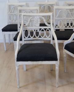 Swedish Neoclassical Painted Dining Chairs Set of Eight circa 1900 - 4791357