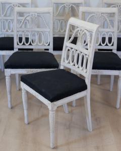 Swedish Neoclassical Painted Dining Chairs Set of Eight circa 1900 - 4791361