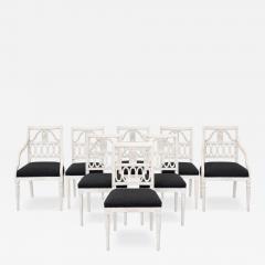 Swedish Neoclassical Painted Dining Chairs Set of Eight circa 1900 - 4791723