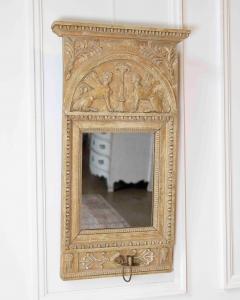 Swedish Neoclassical Painted Mirror With Sphinx Crest and Candle Sconce - 4736967