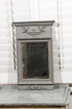 Swedish Neoclassical Style 19th Century Mirror with Doves Perched on an Urn - 3461569