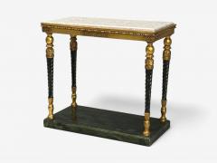 Swedish Neoclassical Style Giltwood Marble Console Tables Sweden 20th c  - 4116745
