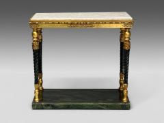 Swedish Neoclassical Style Giltwood Marble Console Tables Sweden 20th c  - 4116746
