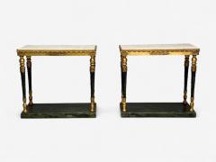 Swedish Neoclassical Style Giltwood Marble Console Tables Sweden 20th c  - 4116748