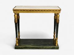 Swedish Neoclassical Style Giltwood Marble Console Tables Sweden 20th c  - 4116755