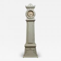 Swedish Neoclassical Style Painted Wood Longcase Clock with Carved Palmette - 3431941