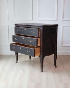 Swedish Neorococo Black Painted Pine Chest of Drawers - 4557921