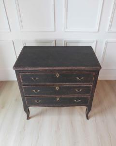 Swedish Neorococo Black Painted Pine Chest of Drawers - 4557939
