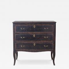 Swedish Neorococo Black Painted Pine Chest of Drawers - 4559275