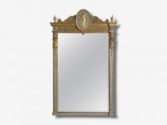 Swedish Paint Decorated Parcel Gilt Large Wall Mirror France 19th c  - 4121859