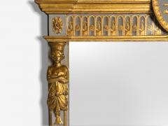 Swedish Paint Decorated Parcel Gilt Large Wall Mirror France 19th c  - 4121860