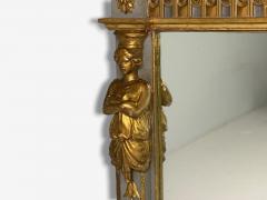Swedish Paint Decorated Parcel Gilt Large Wall Mirror France 19th c  - 4121861