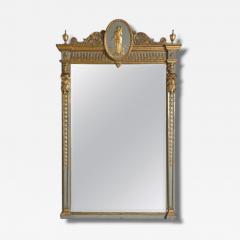 Swedish Paint Decorated Parcel Gilt Large Wall Mirror France 19th c  - 4121884