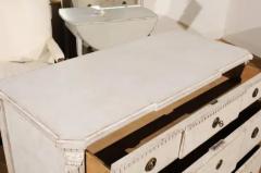 Swedish Painted Breakfront Three Drawer Commode with Dentil Molding circa 1880 - 3417199