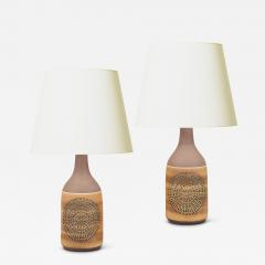 Swedish Pair Table Lamps with Faux Bois Decoration - 3390905