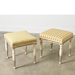 Swedish Pair of Louis XVI Style Stools Late 19th Century - 4488737