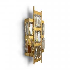 Swedish Pair of Sconces with Gilded Frames and Crystals - 3553930