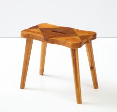 Swedish Pine Parquetry Stool Ca 1960s - 2587749