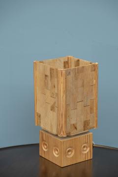 Swedish Pine Rotating Table Lamp 1960s - 4496558