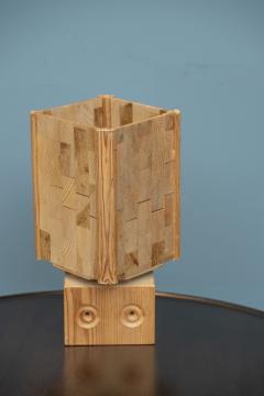 Swedish Pine Rotating Table Lamp 1960s - 4496559