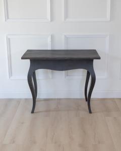 Swedish Rococo Black Painted Side Table Mid 18th Century - 4812467
