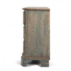 Swedish Rococo Serpentine Block Front Commode in Original Blue Paint - 4013671