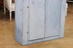 Swedish Rococo Style 19th Century Grey Painted Wall Cabinet with Distressing - 3521598