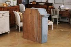 Swedish Rococo Style 19th Century Grey Painted Wall Cabinet with Distressing - 3521603