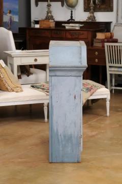 Swedish Rococo Style 19th Century Grey Painted Wall Cabinet with Distressing - 3521611
