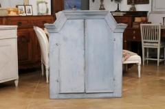Swedish Rococo Style 19th Century Grey Painted Wall Cabinet with Distressing - 3521703