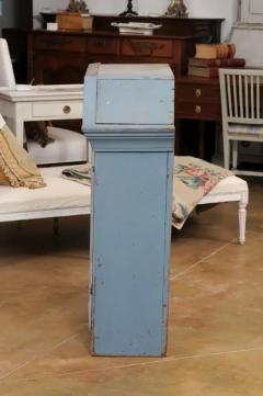 Swedish Rococo Style 19th Century Grey Painted Wall Cabinet with Distressing - 3521704