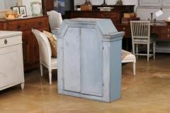 Swedish Rococo Style 19th Century Grey Painted Wall Cabinet with Distressing - 3521706