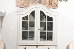 Swedish Rococo Style 19th Century Painted Wood Vitrine Cabinet with Glass Doors - 3472495