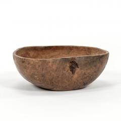 Swedish Round Yellow Ocher Painted Primitive Dug Out Root Bowl - 3315483