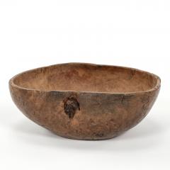 Swedish Round Yellow Ocher Painted Primitive Dug Out Root Bowl - 3315488
