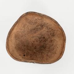 Swedish Round Yellow Ocher Painted Primitive Dug Out Root Bowl - 3315490