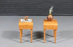 Swedish Scandinavian Modern Oak Night Stands w Brass Accent Handle - 4702235