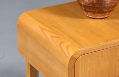 Swedish Scandinavian Modern Oak Night Stands w Brass Accent Handle - 4702238