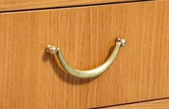 Swedish Scandinavian Modern Oak Night Stands w Brass Accent Handle - 4702240