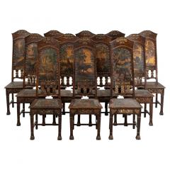 Swedish Set 12 Art Nouveau Dining Chairs - 2587482