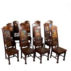 Swedish Set 12 Art Nouveau Dining Chairs - 2587490