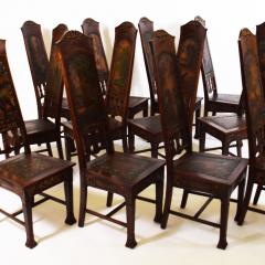 Swedish Set 12 Art Nouveau Dining Chairs - 2587493