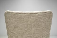 Swedish Upholstered Wooden Armchair with Curved Arms Sweden ca 1940s - 3213403