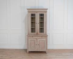 Swedish glass display case in antique white late 19th early 20th century - 4437829